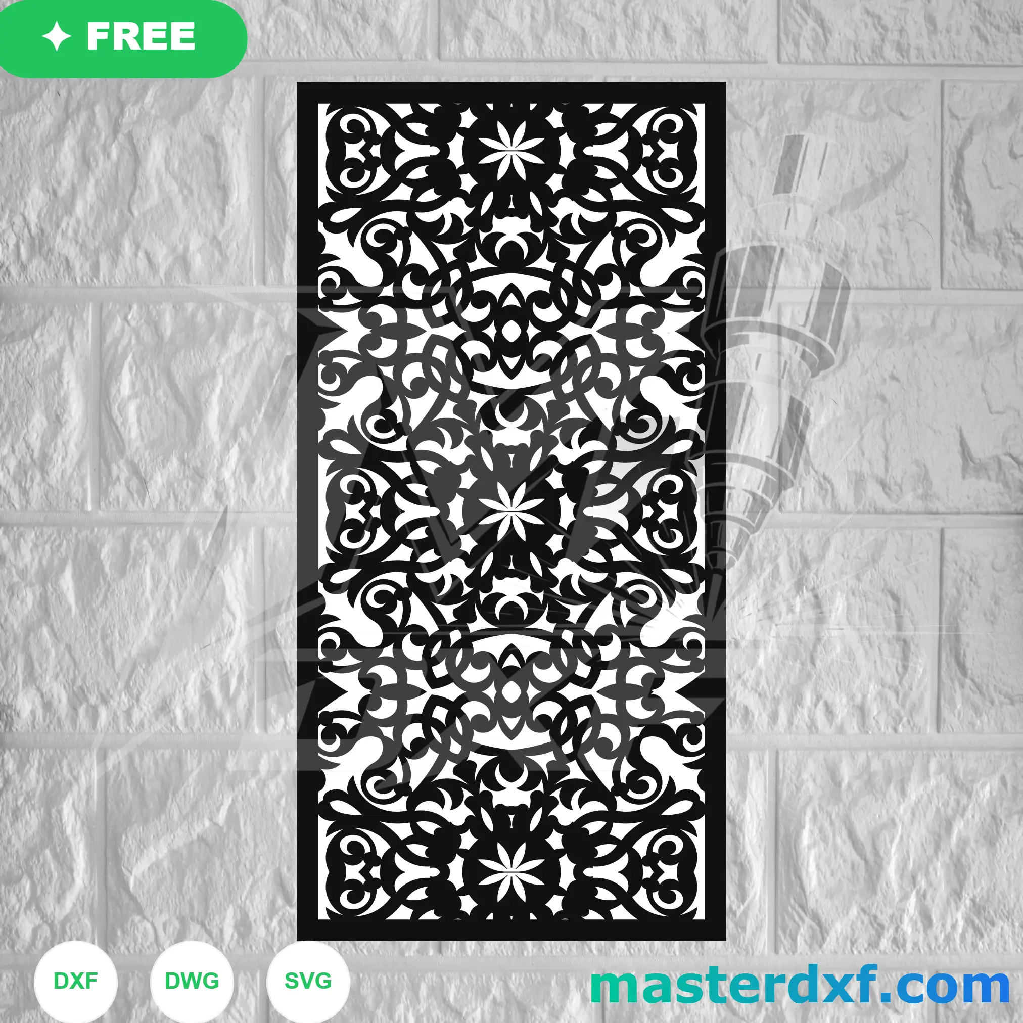 Elite Arabesque Damask Lace Filigree Double Gate Design DXF File